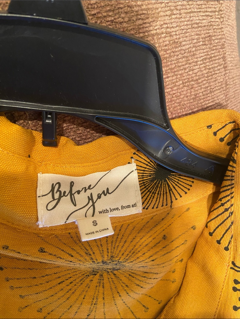 Women's Mustard Floral Button-Down with side pockets - Picture 2 of 11